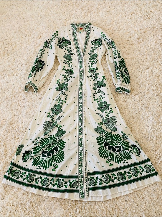 FARM Rio Dresses & Skirts - Farm Rio Forest Soul Long Sleeve Green and White Floral Maxi Dress